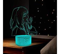 KJsdaADSA 3D Illusion Wonder Egg Priority Night Light Cool 3D Anime Lampe 16 Changement de couleur Décor Lampe Wonder Egg Priority Jouets Cadeaux Lumière LED pour Chambre Décor Enfants Cadeaux