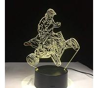 KJsdaADSA 3D Quad Bike Night Light Illusion Lampe 16 Couleur Tactile Lumière Chambre Décoration pour Enfants Garçons Filles Cadeau D'anniversaire, avec Télécommande