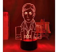 KJsdaADSA 3D veilleuse Anime Illusion Led décor 3D Lampe Anime Angriff auf Erwin Smith für Schlafzimmer Dekorative Licht Kinder Geburtstagsgeschenk 7 couleurs