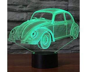 KJsdaADSA 3D Voiture Lampe Illusion Optique LED Veilleuse Optiques Illusions Lampe de Nuit 7 Couleurs Tactile Lampe de Chevet Chambre Table Art Déco Enfant Lumière de