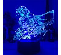 KJsdaADSA Anime 3D lampe Gurren Lagann Simon LED veilleuse pour chambre décor lampe de nuit Tengen Toppa Gurren Lagann cadeau d'anniversaire acrylique LED lumière-télécommande