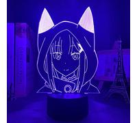 KJsdaADSA Anime Figure Lampe 3D Emilia Re Zero Night Light pour Enfants Chambre Décor Led Night Light Cadeau D'anniversaire Waifu Manga Re Zero Led Light 7 Couleurs