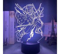 KJsdaADSA Kimetsu No Yaiba LED veilleuse Anime démon tueur lampe enfants enfant cadeau d'anniversaire pour chambre décor Agatsuma Zenitsu Illusion lumière 16 couleurs