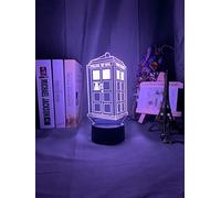 KJsdaADSA Lampe 3D LED 16 couleurs changement de lampe Dr Who Police boîte acrylique USB table lumières multicolore enfant cadeau