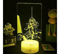 KJsdaADSA Lampe Illusion 3D LED veilleuse Anime néon Genesis Evangelion Figure enfants enfants cadeau d'anniversaire chambre chevet éclairage décoratif 7 couleurs