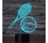 KJsdaADSA Lampes à illusion d'optique 3D, 16 couleurs tactile LED Lampe de table de bureau 3D Illusion Night Light Chambre à coucher Décoration de bureau USB Powered Mood Light (Tennis)