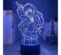 KJsdaADSA LED veilleuse Toradora Taiga Aisaka pour chambre décor cadeau coloré veilleuse Anime Waifu 3D lampe Taiga Aisaka Toradora 16 couleurs
