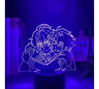KJsdaADSA Seraph Van De End Lampe 3D LED Veilleuse Illusion Enseigne Au Néon USB Anime Tactile Télécommande 16 Couleurs Décor À La Maison pour Enfants Lampe Cadeau 7 couleurs