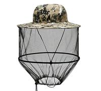 KJSXUUE Chapeau d'Apiculteur à Moustiquaire Anti-moustiques avec Voile - Protection pour Jardinage en Extérieur, Jungle, Pêche - Pliable (Gris Camouflage)