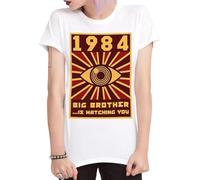 KJTEDZSXD 1984 - Big Brother is Watching You Women's T-Shirt, George Orwell Shirt Manches Courtes(3X-Large)