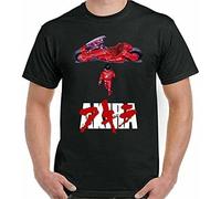 KJTEDZSXD Akira T-Shirt Mens Cult Animated Japanese Movie Unisex Top Film SCI FI Japan Black Manches Courtes(Medium)