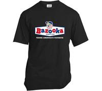 KJTEDZSXD Bazooka Herren Womens Men t Shirts mit Kaugummi, Joe, Retro-Design, Baumwolle, Schwarz, Farbe16 Manches Courtes(3X-Large)