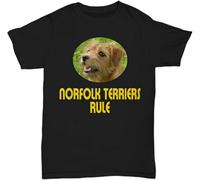 KJTEDZSXD Beside Norfolk Terriers Rule! T Shirt Manches Courtes(Small)