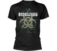 KJTEDZSXD Biohazard We Share The Knife Plain White t Shirts Manches Courtes(Large)