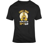 KJTEDZSXD Chill Bro Let That Go Buddha Relax Meditate Peaceful Funny T Shirt Mens Manches Courtes(XX-Large)