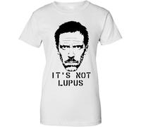 KJTEDZSXD Doctor House It's Not Lupus Graffiti Stencil Women's T-Shirt White Manches Courtes(3X-Large)
