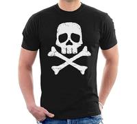 KJTEDZSXD Faith Space Pirate Captain Harlock Skull and Cross Bones Men's Short Sleeve T Shirt Black Manches Courtes(Large)