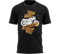 KJTEDZSXD Fathers Day T Shirt The Best Biker Dad Ever Motorbike Gift Present Bike Motor Black Manches Courtes(Small)