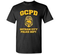KJTEDZSXD GCPD Gotham City Police DEPT - Arkham Game - Mens Cotton T-Shirt Black Manches Courtes(3X-Large)