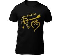 KJTEDZSXD Kingdom Hearts T-Shirt-You Hold The Key to My Heart-Love- T Shirt 100% Cotton Manches Courtes(Small)