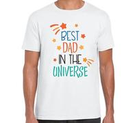 KJTEDZSXD Lightn Best Dad in The Universe Mens Yellow Red Mens Women T Shirt% Gift Fun Fathers Day-Black Manches Courtes(Small)