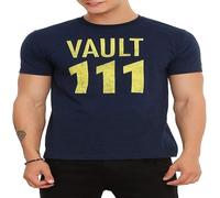 KJTEDZSXD Men Summer T Shirt Fallout Vault 11T Shirt Blue Manches Courtes(Medium)