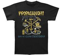 KJTEDZSXD Mens How to Clean Everything T Shirt Black Manches Courtes(Small)