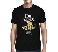 KJTEDZSXD Mens Lord of The Drinks One Beer to Rule Them T-Shirt Personalize Manches Courtes(Large)
