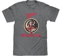 KJTEDZSXD Miller High Life 'Girl on Moon' Logo Mens T-Shirt Manches Courtes(XX-Large)