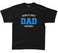 KJTEDZSXD Personalised World's Best Dad Mens Mens Women T Shirt 100% Cotton Custom Father's Day Present Manches Courtes(Medium)