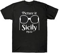 KJTEDZSXD Picture It Sicily 1922 Great Gift for Golden Girls Friends Men's T-Shirt Cotton Black Manches Courtes(Small)