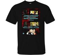 KJTEDZSXD Rear Window Alfred Hitchcock James Stewart Grace Kelly Retro S Poster Manches Courtes(Medium)