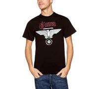 KJTEDZSXD Saxon Wheels of Steel Men's T-ShirtBlack Manches Courtes(X-Large)