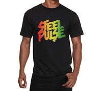 KJTEDZSXD Steel Pulse Shirt Roots Reggae Musical Band Black Steel Pulse Classic Short Sleeve Unisex T-Shirt Gift Manches Courtes(XX-Large)