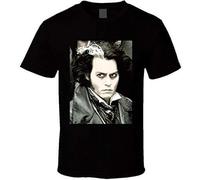 KJTEDZSXD Sweeney Todd Johnny Depp The Demon Barber Black Classic Short Sleeve Unisex T-Shirt Gift Manches Courtes(Small)