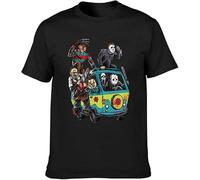 KJTEDZSXD Tshir Maniac Park Horror Movie Theme Park Jason Clown Saw T Shirt Black Manches Courtes(Medium)