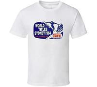KJTEDZSXD Vintage Surf T-Shirt World Titles Sydney Contest 1964 White Manches Courtes(3X-Large)