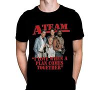 KJTEDZSXD WSH - A-Team Plan - Classic Hit TV Show Merchandise Black T-Shirt Manches Courtes(Medium)