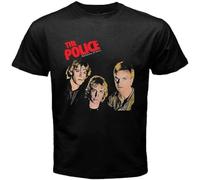 KJTEDZSXD ZHONGWEI The Police Outlandos d'amour Men's Black T-Shirt Black Black Manches Courtes(Large)
