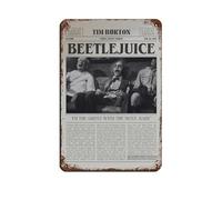 KJUFE Beetlejuice Affiche de film journal rétro 1988 en métal pour pub, club, café, bar, maison, décoration murale, 20 x 30 cm