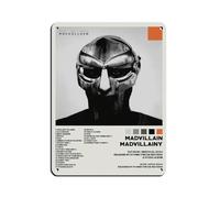 KJUFE MF DOOM Poster de couverture de l'album Madvillainy - 1 affiche rétro en métal chic - Peinture en fer - Pour bar, grotte, café, famille, garage - Décoration murale - 30 x 40 cm