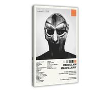 KJUFE MF DOOM Poster de couverture de l'album Madvillainy - Impression sur toile - Décoration murale pour salon, chambre à coucher - 30 x 45 cm