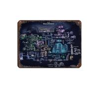 KJUFE Panneau mural décoratif rétro en métal Motif chevalier de Hallownest Carte de Hallownest 30 x 40 cm
