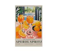 KJUFE Poster rétro Aperol Spritz Bar 10 sur toile - Décoration murale pour salon, chambre à coucher - 20 x 30 cm