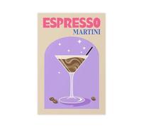 KJUFE Poster sur toile Espresso Martini Cocktail - Décoration pour chambre à coucher, bureau, chambre - Cadeau - 20 x 30 cm