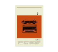 KJUFE Poster sur toile Mad Men - Motif machine à écrire - Décoration pour chambre à coucher, bureau, chambre - Cadeau - 30 x 45 cm