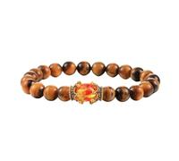 KJUUQBZL Bracelet de perles d'oeil tigre charme couronne pierre lave noire for les hommes femmes Bracelets tressés bijoux réglables faits à la main(Dark green)