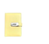 KJUUQBZL Classeur A6 Portable avec mot de passe créatif, bloc-notes multifonction verrouillé, papeterie for carnet de croquis et journaux(A6-yellow)