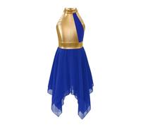 KJUUQBZL Costume de danse lyrique for enfants filles, robe louange for, for le culte l'église, vêtements liturgique moderne for chorale(Blue,14)