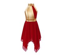 KJUUQBZL Costume de danse lyrique for enfants filles, robe louange for, for le culte l'église, vêtements liturgique moderne for chorale(Burgundy,16)